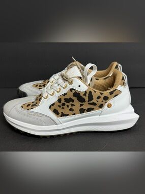 Duca Del Cosma Aviva Spikeless Waterproof Golf Shoes White Leopard Women’s 7:5